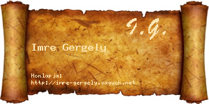 Imre Gergely névjegykártya